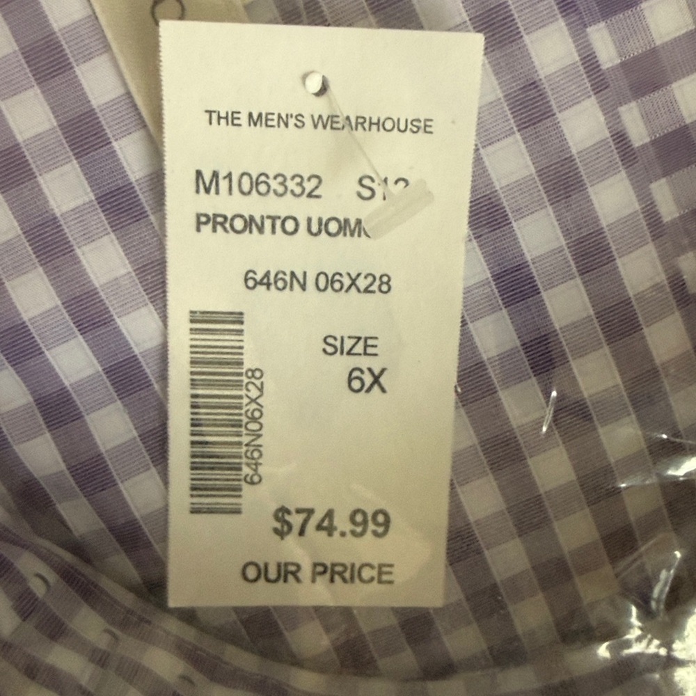 DXL Big and Tall. Well Dressed Elegant Men's Purple Checkered Shirt. - Picture 13 of 16